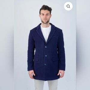 Wool Coat Men's Blue Winter Pea Coat, XXL, Snover Brand, NWOT